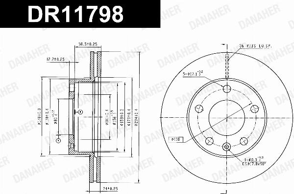 Danaher DR11798 - Гальмівний диск autocars.com.ua