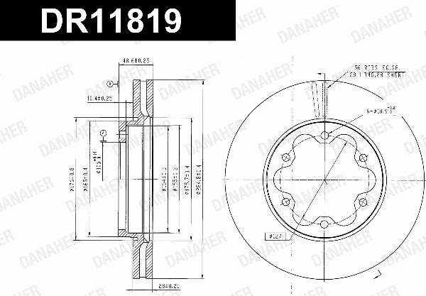 Danaher DR11819 - Гальмівний диск autocars.com.ua