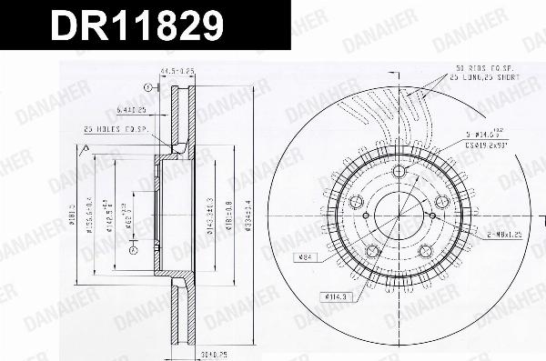 Danaher DR11829 - Гальмівний диск autocars.com.ua