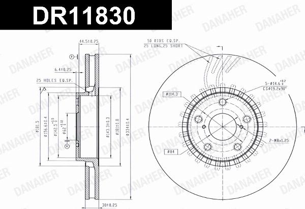 Danaher DR11830 - Гальмівний диск autocars.com.ua