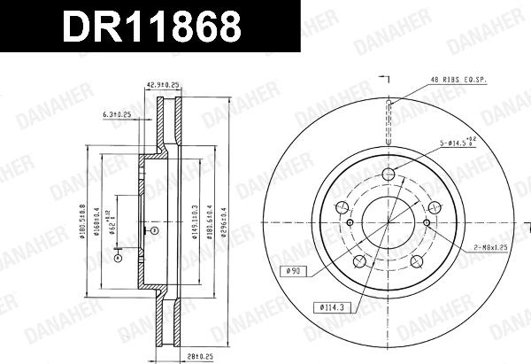 Danaher DR11868 - Гальмівний диск autocars.com.ua