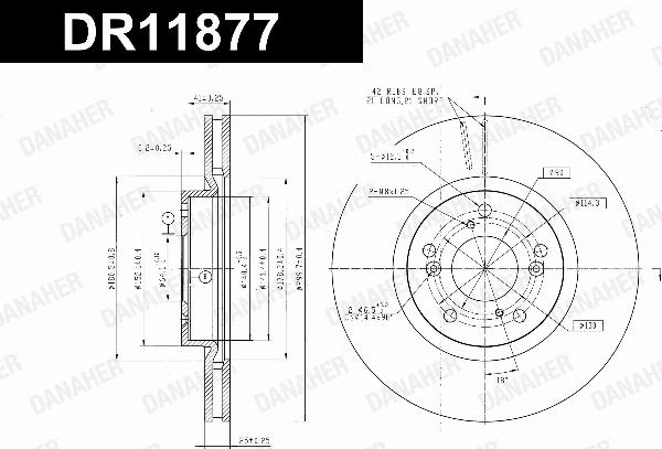 Danaher DR11877 - Гальмівний диск autocars.com.ua