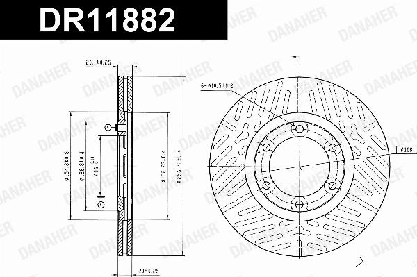Danaher DR11882 - Гальмівний диск autocars.com.ua