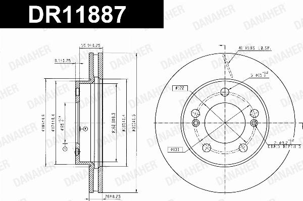 Danaher DR11887 - Гальмівний диск autocars.com.ua