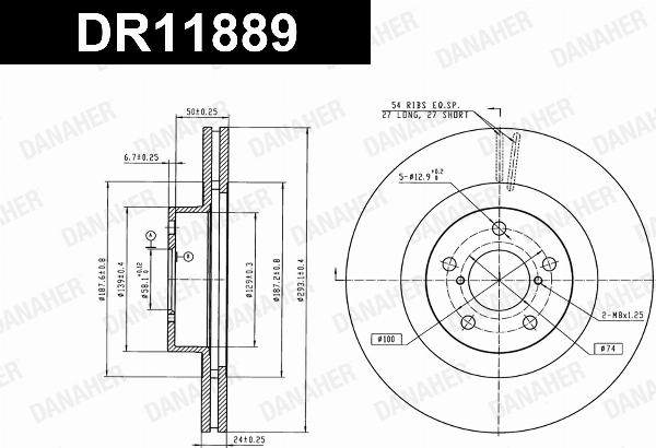 Danaher DR11889 - Гальмівний диск autocars.com.ua