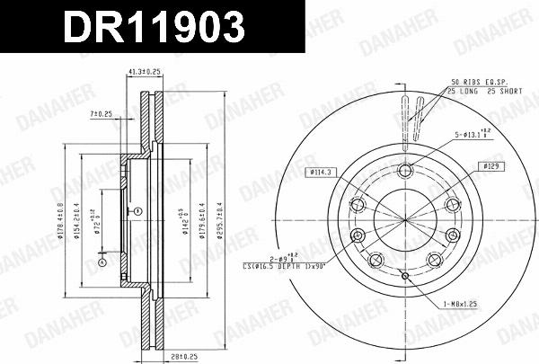 Danaher DR11903 - Гальмівний диск autocars.com.ua