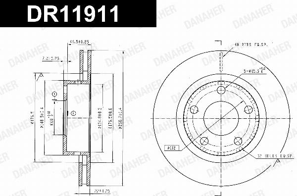 Danaher DR11911 - Гальмівний диск autocars.com.ua