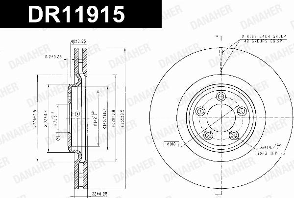 Danaher DR11915 - Гальмівний диск autocars.com.ua