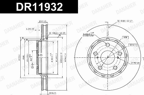 Danaher DR11932 - Гальмівний диск autocars.com.ua