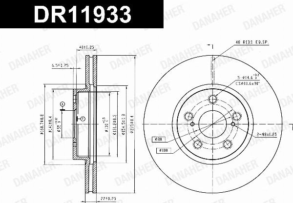 Danaher DR11933 - Гальмівний диск autocars.com.ua