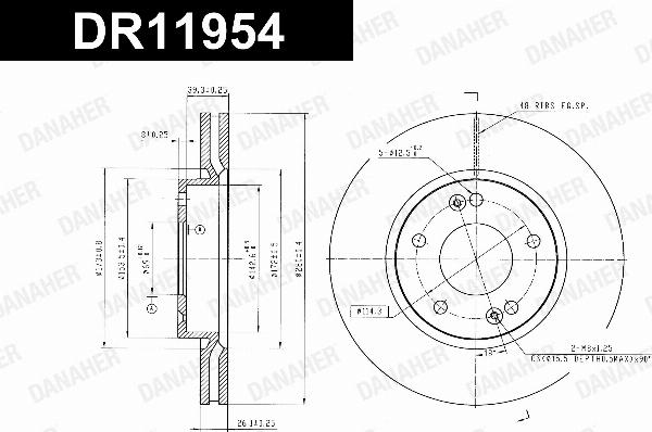 Danaher DR11954 - Гальмівний диск autocars.com.ua