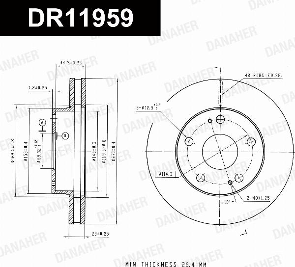 Danaher DR11959 - Гальмівний диск autocars.com.ua