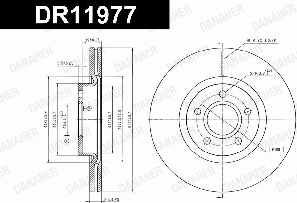 Danaher DR11977 - Гальмівний диск autocars.com.ua