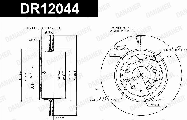 Danaher DR12044 - Гальмівний диск autocars.com.ua
