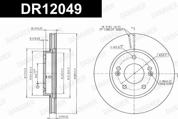Danaher DR12049 - Гальмівний диск autocars.com.ua