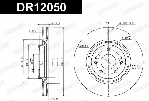 Danaher DR12050 - Гальмівний диск autocars.com.ua