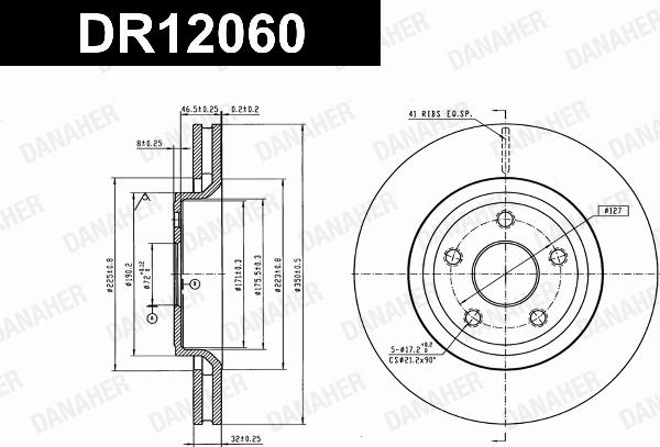 Danaher DR12060 - Гальмівний диск autocars.com.ua