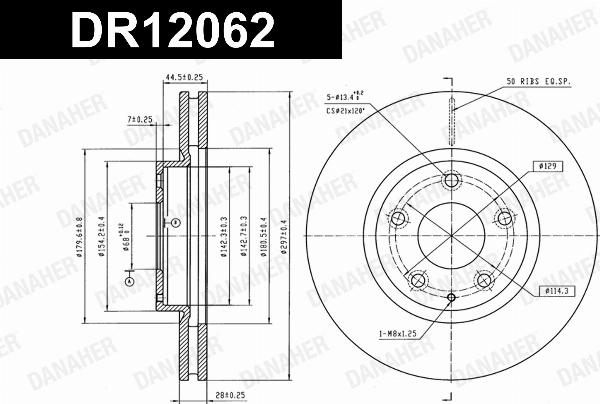 Danaher DR12062 - Гальмівний диск autocars.com.ua