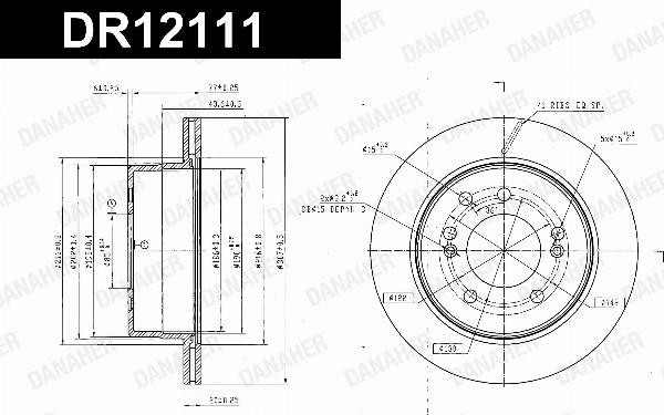 Danaher DR12111 - Гальмівний диск autocars.com.ua