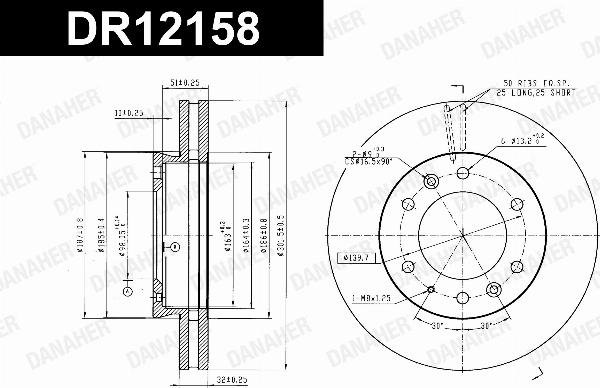 Danaher DR12158 - Гальмівний диск autocars.com.ua