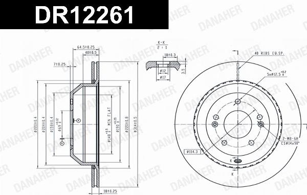 Danaher DR12261 - Гальмівний диск autocars.com.ua