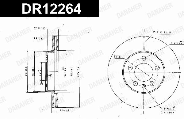 Danaher DR12264 - Гальмівний диск autocars.com.ua
