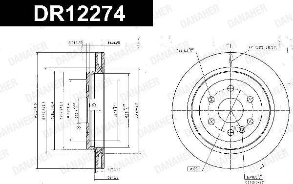 Danaher DR12274 - Гальмівний диск autocars.com.ua