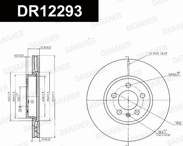 Danaher DR12293 - Гальмівний диск autocars.com.ua