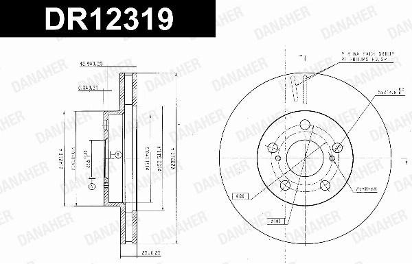 Danaher DR12319 - Гальмівний диск autocars.com.ua