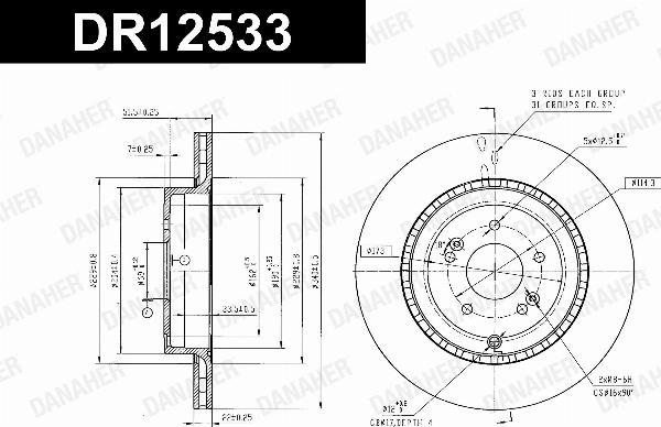 Danaher DR12533 - Гальмівний диск autocars.com.ua