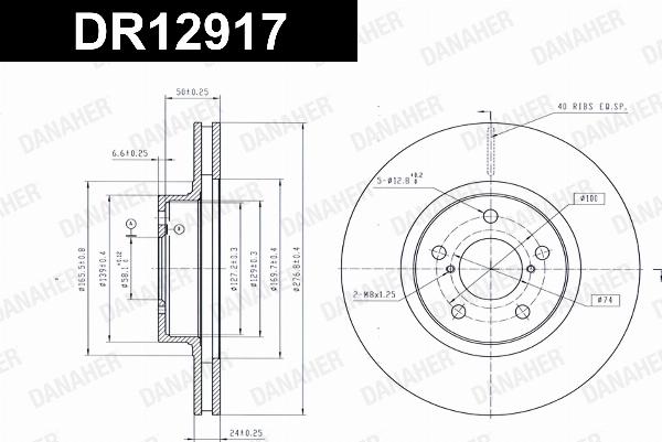 Danaher DR12917 - Гальмівний диск autocars.com.ua
