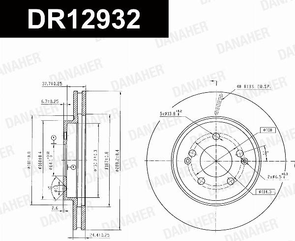 Danaher DR12932 - Гальмівний диск autocars.com.ua