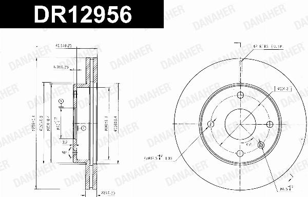 Danaher DR12956 - Гальмівний диск autocars.com.ua