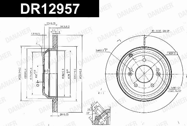Danaher DR12957 - Гальмівний диск autocars.com.ua