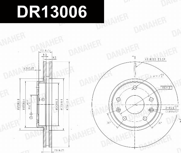 Danaher DR13006 - Гальмівний диск autocars.com.ua