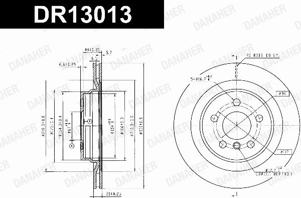 Danaher DR13013 - Гальмівний диск autocars.com.ua