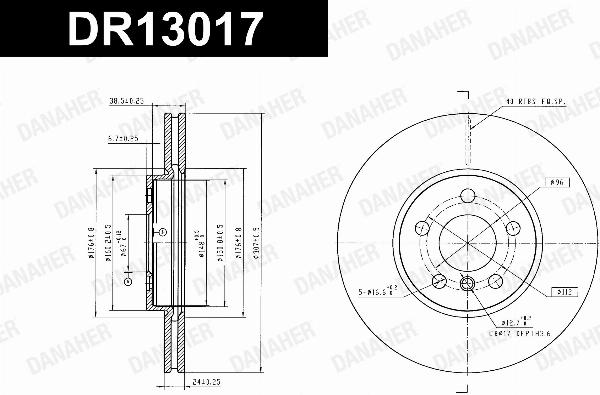 Danaher DR13017 - Гальмівний диск autocars.com.ua