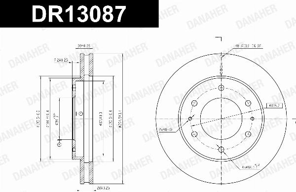 Danaher DR13087 - Гальмівний диск autocars.com.ua