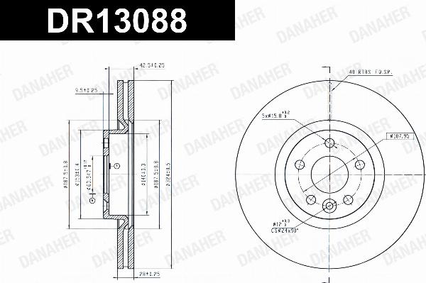 Danaher DR13088 - Гальмівний диск autocars.com.ua