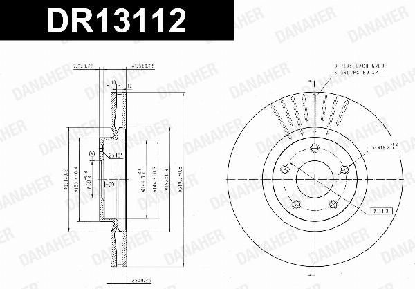 Danaher DR13112 - Гальмівний диск autocars.com.ua