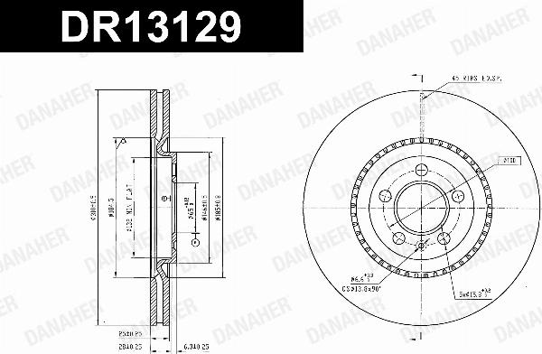 Danaher DR13129 - Гальмівний диск autocars.com.ua