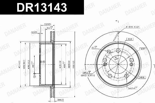 Danaher DR13143 - Гальмівний диск autocars.com.ua