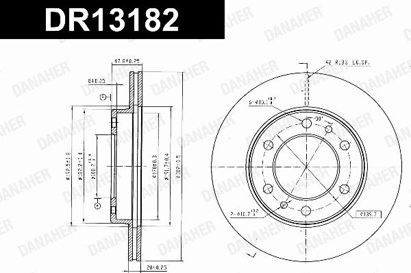 Danaher DR13182 - Гальмівний диск autocars.com.ua