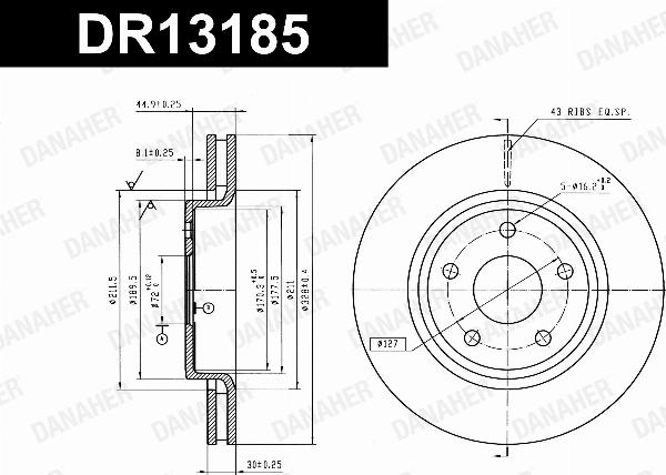 Danaher DR13185 - Гальмівний диск autocars.com.ua