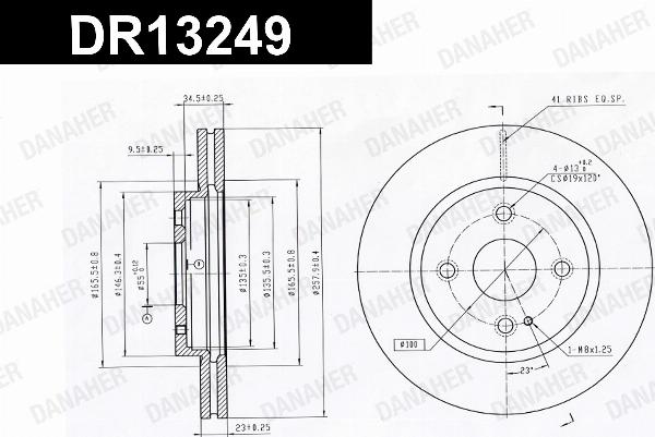 Danaher DR13249 - Гальмівний диск autocars.com.ua