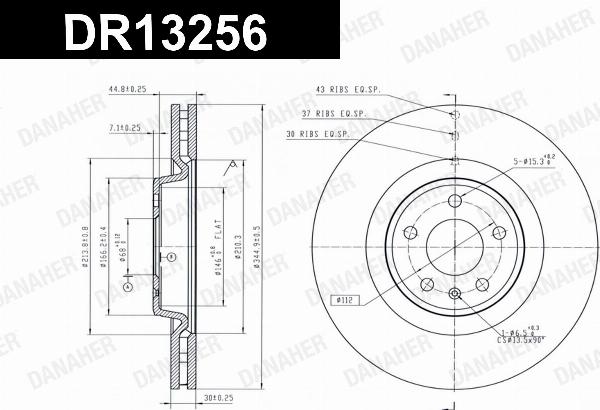 Danaher DR13256 - Гальмівний диск autocars.com.ua