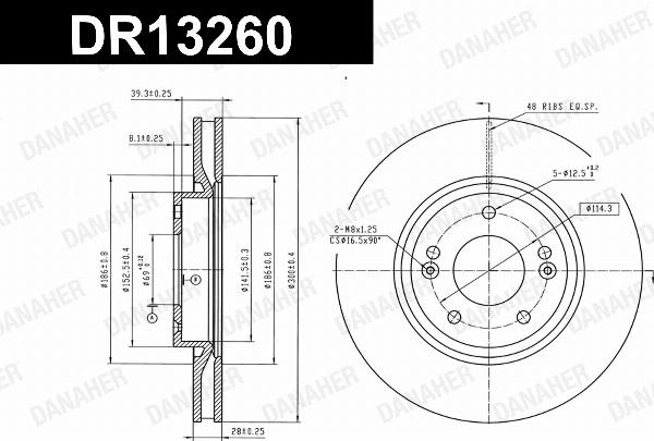 Danaher DR13260 - Гальмівний диск autocars.com.ua