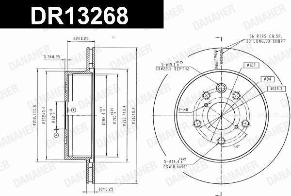 Danaher DR13268 - Гальмівний диск autocars.com.ua