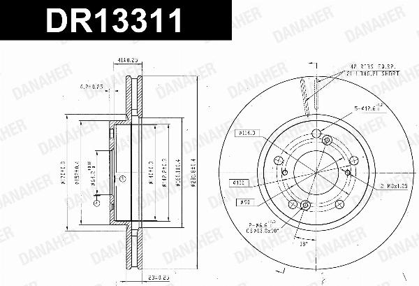Danaher DR13311 - Гальмівний диск autocars.com.ua