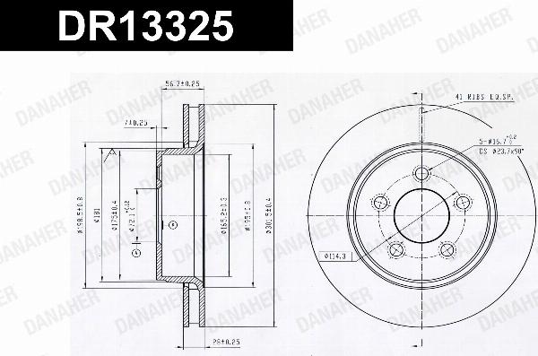 Danaher DR13325 - Гальмівний диск autocars.com.ua